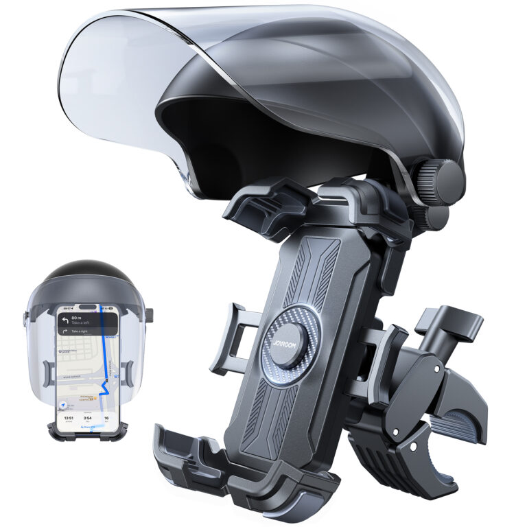 Joyroom Telefoonhouder met Zonnescherm voor Fiets en Motor - Zwart