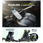 Joyroom Trillingsdempende Telefoonhouder Fiets en Motor – Zwart - 11