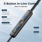 Joyroom USB-C Earphones – In-Ear Oordopjes met Microfoon – Geschikt voor Smartphones – Zwart - 6