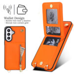 Solidenz Fashion Portemonnee hoesje met koord Samsung Galaxy A57 – Oranje - 1