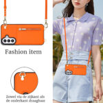Solidenz Fashion Portemonnee hoesje met koord Samsung Galaxy A57 – Oranje - 2
