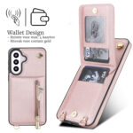 Solidenz Fashion Portemonnee hoesje met koord Samsung Galaxy A57 – Roségoud - 1