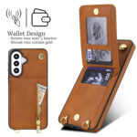 Solidenz Fashion Portemonnee hoesje met koord Samsung Galaxy A57 – Bruin - 1