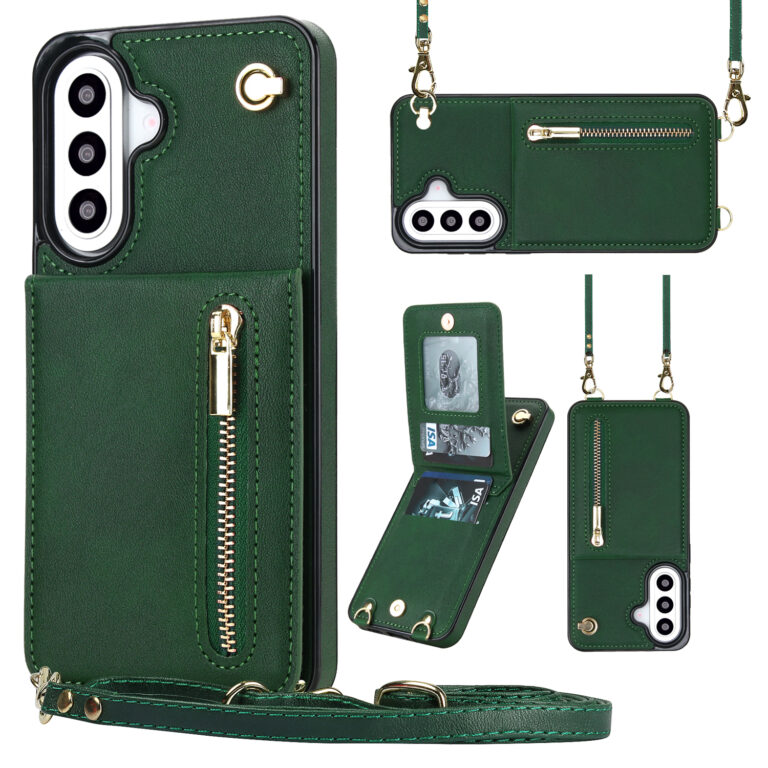 Solidenz Fashion Portemonnee hoesje met koord Samsung Galaxy A57 - Groen