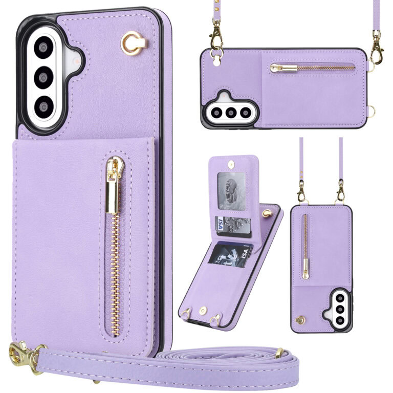 Solidenz Fashion Portemonnee hoesje met koord Samsung Galaxy A57 - Violet