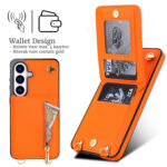 Solidenz Fashion Portemonnee hoesje met koord Samsung Galaxy S26 - Oranje - afbeelding 2