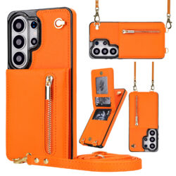 Solidenz Fashion Portemonnee hoesje met koord Samsung Galaxy S26 Ultra - Oranje