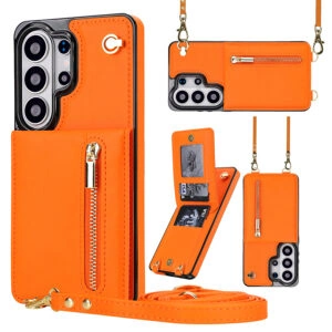 Solidenz Fashion Portemonnee hoesje met koord Samsung Galaxy S26 Ultra - Oranje