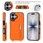 Solidenz Fashion Portemonnee hoesje met koord iPhone 17 – Oranje - 3
