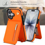 Solidenz Fashion Portemonnee hoesje met koord iPhone 17 – Oranje - 4
