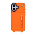 Solidenz Fashion Portemonnee hoesje met koord iPhone 17 – Oranje - 6