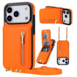 Solidenz Fashion Portemonnee hoesje met koord iPhone 17 Pro Max - Oranje