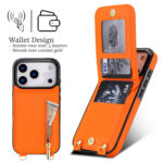 Solidenz Fashion Portemonnee hoesje met koord iPhone 17 Pro Max – Oranje - 1