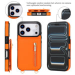 Solidenz Fashion Portemonnee hoesje met koord iPhone 17 Pro Max – Oranje - 2