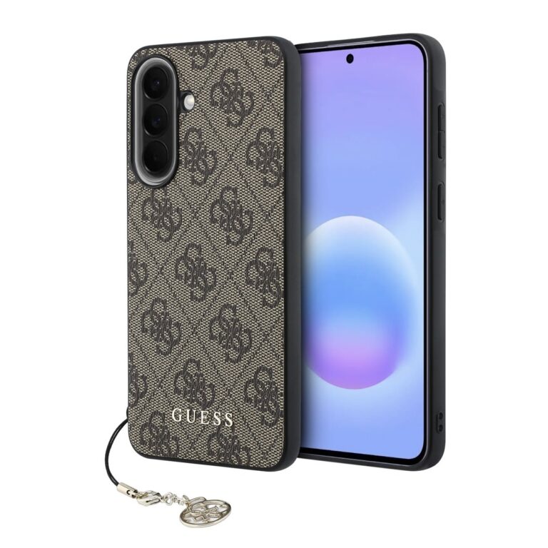 Guess 4G Charm Backcover Hoesje Samsung Galaxy A57 - Bruin