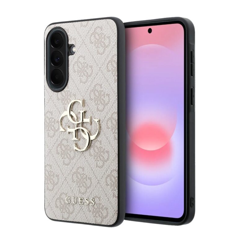 Guess PU 4G Metal Logo Backcover Hoesje Samsung Galaxy A57 - Roze
