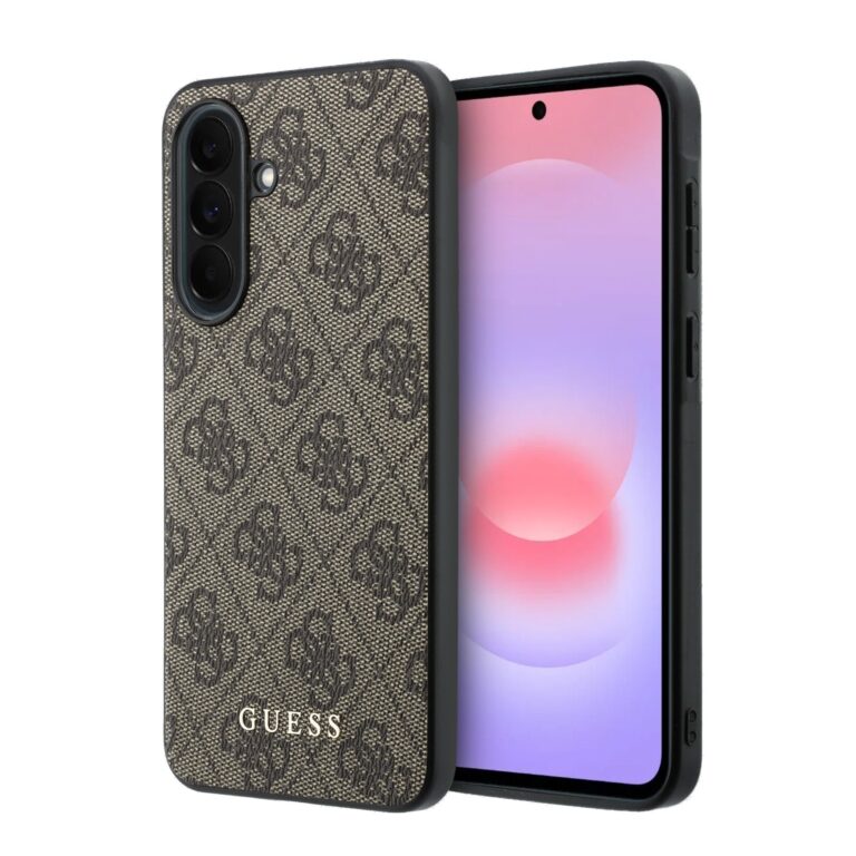 Guess PU 4G Classic Logo Backcover Hoesje Samsung Galaxy A57 - Bruin