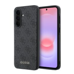 Guess PU 4G Classic Logo Backcover Hoesje Samsung Galaxy A57 - Grijs