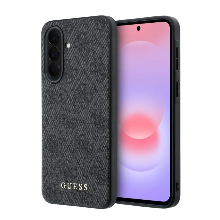 Guess PU 4G Classic Logo Backcover Hoesje Samsung Galaxy A57 - Grijs