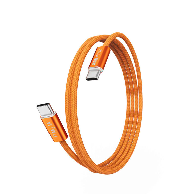 WiWU Essen 240W USB-C naar USB-C Snellaadkabel 1.5 Meter - Oranje