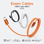 WiWU Essen 240W USB-C naar USB-C Snellaadkabel 1.5 Meter – Wit - 4