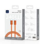 WiWU Essen 240W USB-C naar USB-C Snellaadkabel 1.5 Meter – Oranje - 5