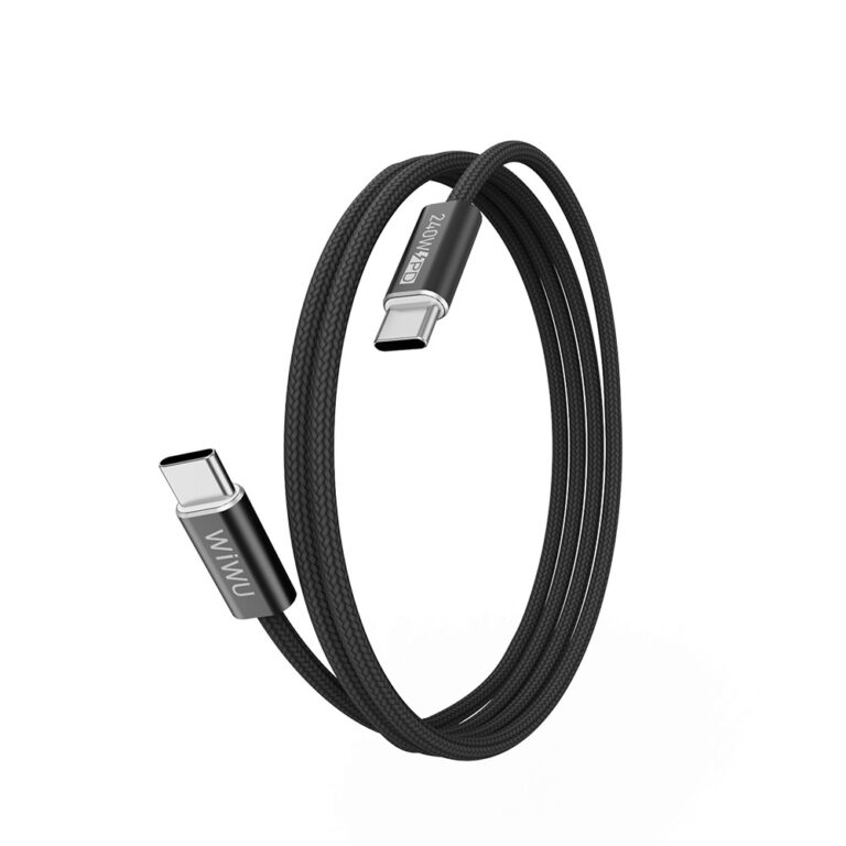 WiWU Essen 240W USB-C naar USB-C Snellaadkabel 1.5 Meter - Zwart