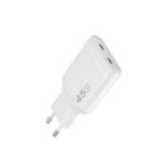 WiWU Essen Slim 45W Ultra-Compacte GaN Oplader Dual USB-C - Wit
