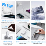 WiWU Essen Slim 65W Ultra-Compacte GaN Oplader USB-C – Wit - 4