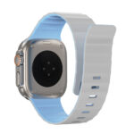 WiWU Mag Secur Magnetisch Siliconen Bandje voor Apple Watch (44/45/46/49 mm) – Grijs en Blauw - 1