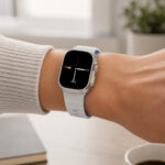 WiWU Mag Secur Magnetisch Siliconen Bandje voor Apple Watch (44/45/46/49 mm) – Grijs en Blauw - 5