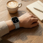 WiWU Mag Secur Magnetisch Siliconen Bandje voor Apple Watch (44/45/46/49 mm) – Grijs en Blauw - 6