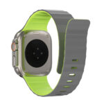 WiWU Mag Secur Magnetisch Siliconen Bandje voor Apple Watch (44/45/46/49 mm) – Grijs en Groen - 1