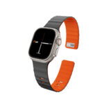 WiWU Mag Secur Magnetisch Siliconen Bandje voor Apple Watch (44/45/46/49 mm) – Zwart en Oranje - 2