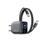 WiWU Voyager 45W GaN Snellader Combo met Smart Display - Zwart