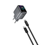 WiWU Voyager 45W GaN Snellader Combo met Smart Display – Zwart - 2