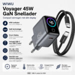 WiWU Voyager 45W GaN Snellader Combo met Smart Display – Zwart - 3