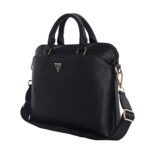 Guess PU Grained Triangle Logo Laptoptas voor 15 en 16 inch - Zwart
