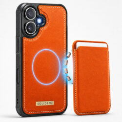 Solidenz MagSafe Wallet Backcover voor iPhone 16 - Oranje