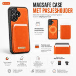 Solidenz MagSafe Wallet Backcover voor iPhone 16 – Oranje - 8