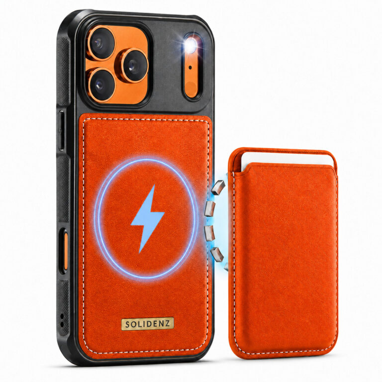 Solidenz MagSafe Wallet Backcover voor iPhone 17 Pro - Oranje