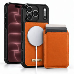 Solidenz MagSafe Wallet Backcover voor iPhone 17 Pro Max en iPhone 18 Pro Max - Oranje