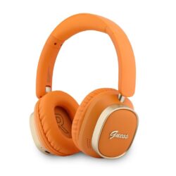 Guess Rectangle Metal Script Logo ENC Draadloze Koptelefoon - Oranje