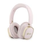 Guess Rectangle Metal Script Logo ENC Draadloze Koptelefoon - Roze