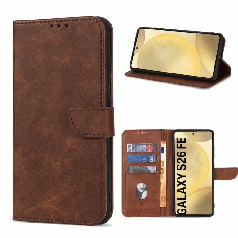 Solidenz Book Case voor Samsung Galaxy S26 FE - Bruin