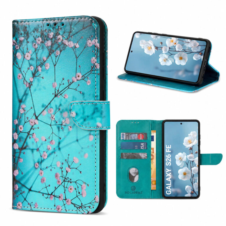 Solidenz Book Case voor Samsung Galaxy S26 FE - Sierkers blauw/meerkleurig