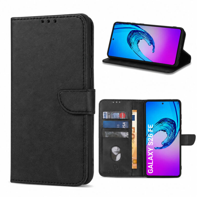 Solidenz Book Case voor Samsung Galaxy S26 FE - Zwart