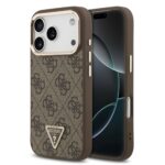 Guess 4G Triangle Logo hoesje met MagSafe voor iPhone 17 Pro en iPhone 18 Pro - Bruin