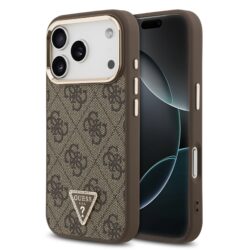 Guess 4G Triangle Logo hoesje met MagSafe voor iPhone 17 Pro en iPhone 18 Pro - Bruin