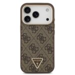 Guess 4G Triangle Logo hoesje met MagSafe voor iPhone 17 Pro en iPhone 18 Pro - Bruin - afbeelding 3